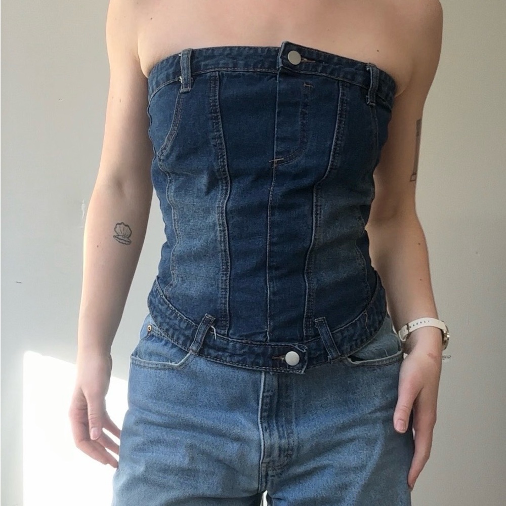 Women's Denim Strapless Top